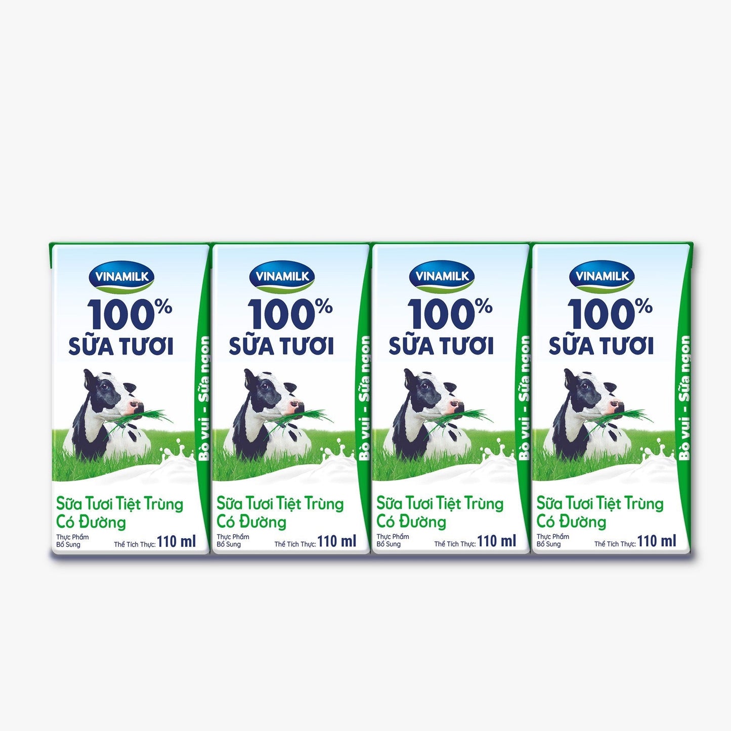 Sữa tươi tiệt trùng Vinamilk 100% có đường - Lốc 4 hộp 110ml