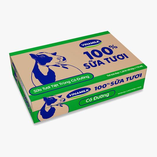 Sữa tươi tiệt trùng Vinamilk 100% có đường - Thùng 48 hộp 110ml