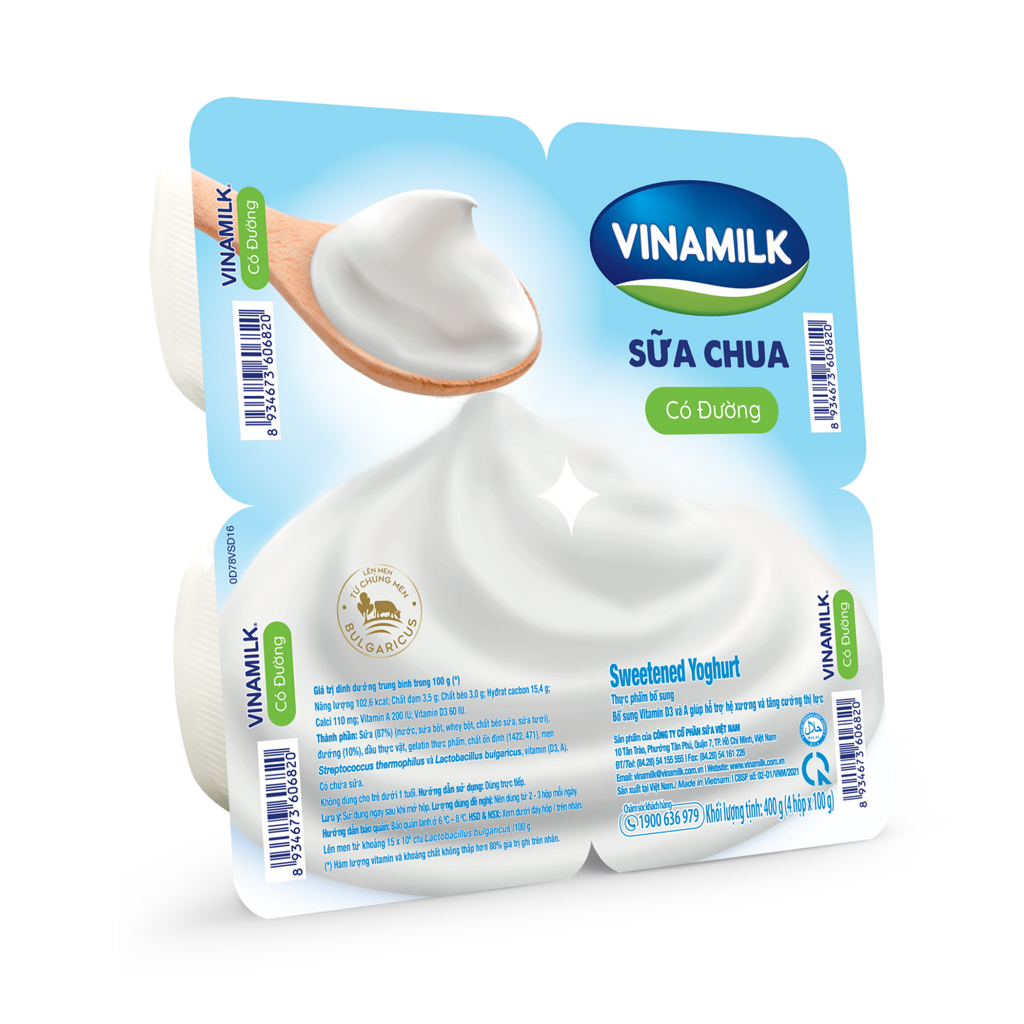 Sữa chua ăn Vinamilk có đường - Thùng 48 hộp 100g