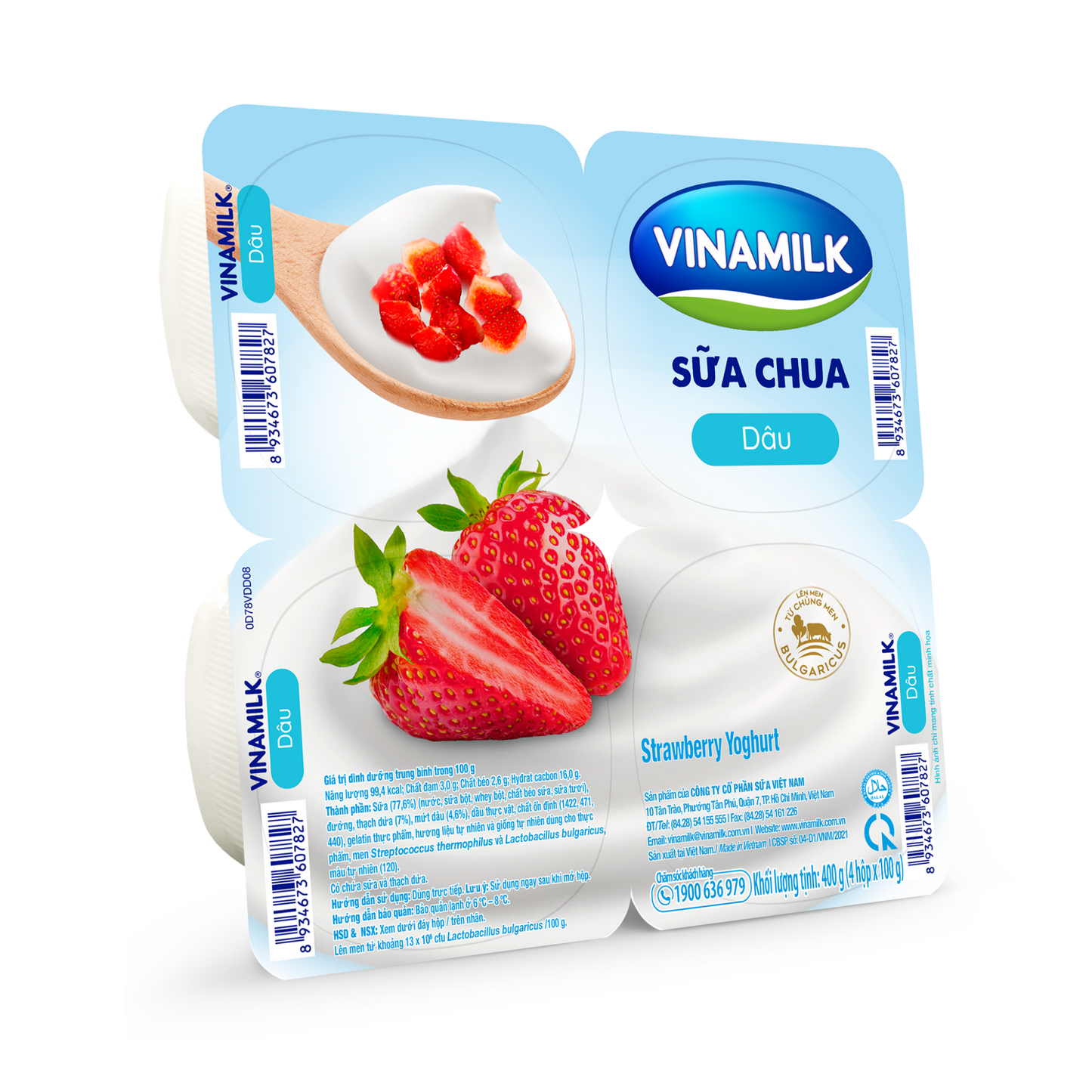 Sữa chua ăn Vinamilk dâu - Thùng 48 hộp 100g