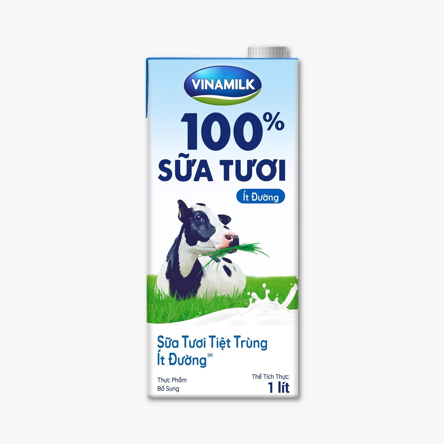 Sữa tươi tiệt trùng Vinamilk 100% ít đường - Thùng 12 hộp 1L