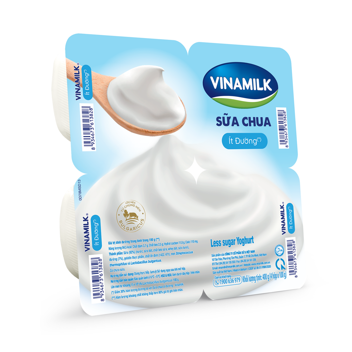 Sữa chua ăn Vinamilk Ít đường - Thùng 48 hộp 100g