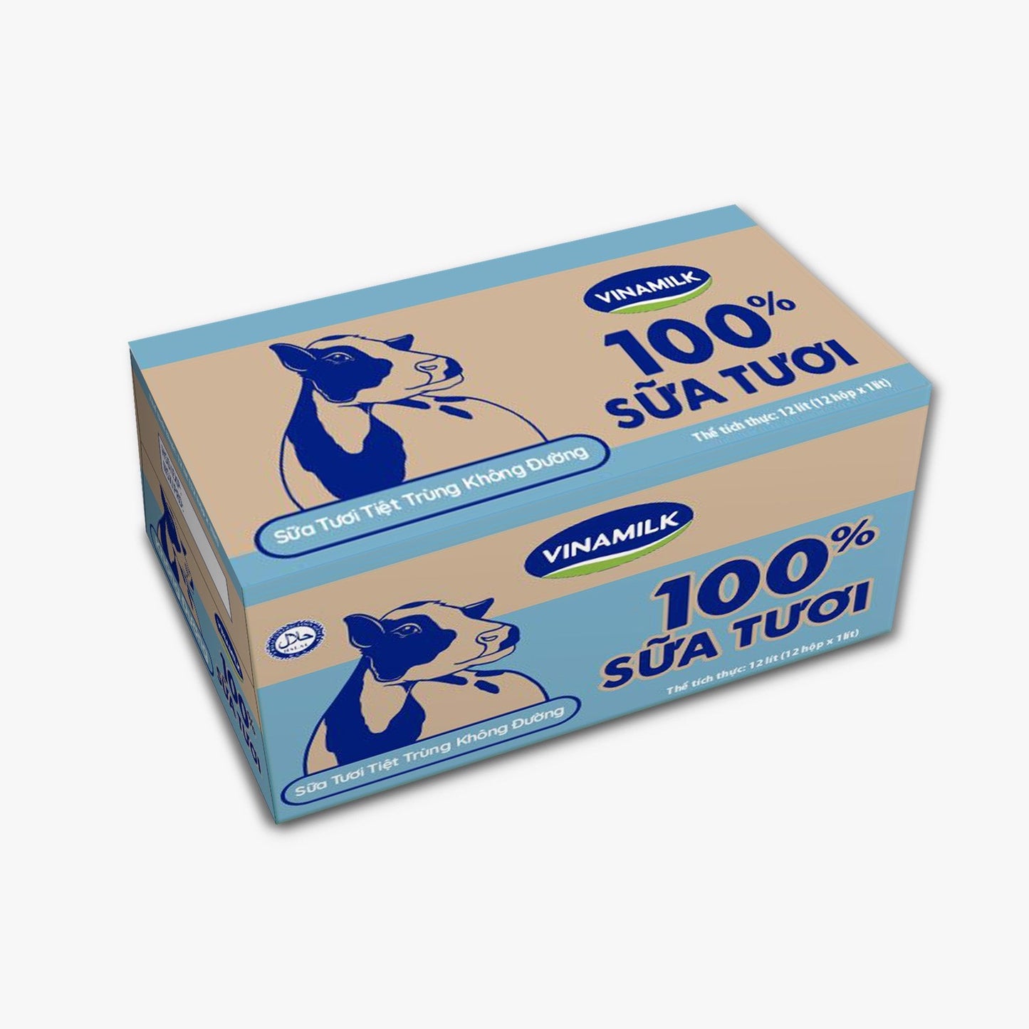 Sữa tươi tiệt trùng Vinamilk 100% không đường - Thùng 12 hộp 1L