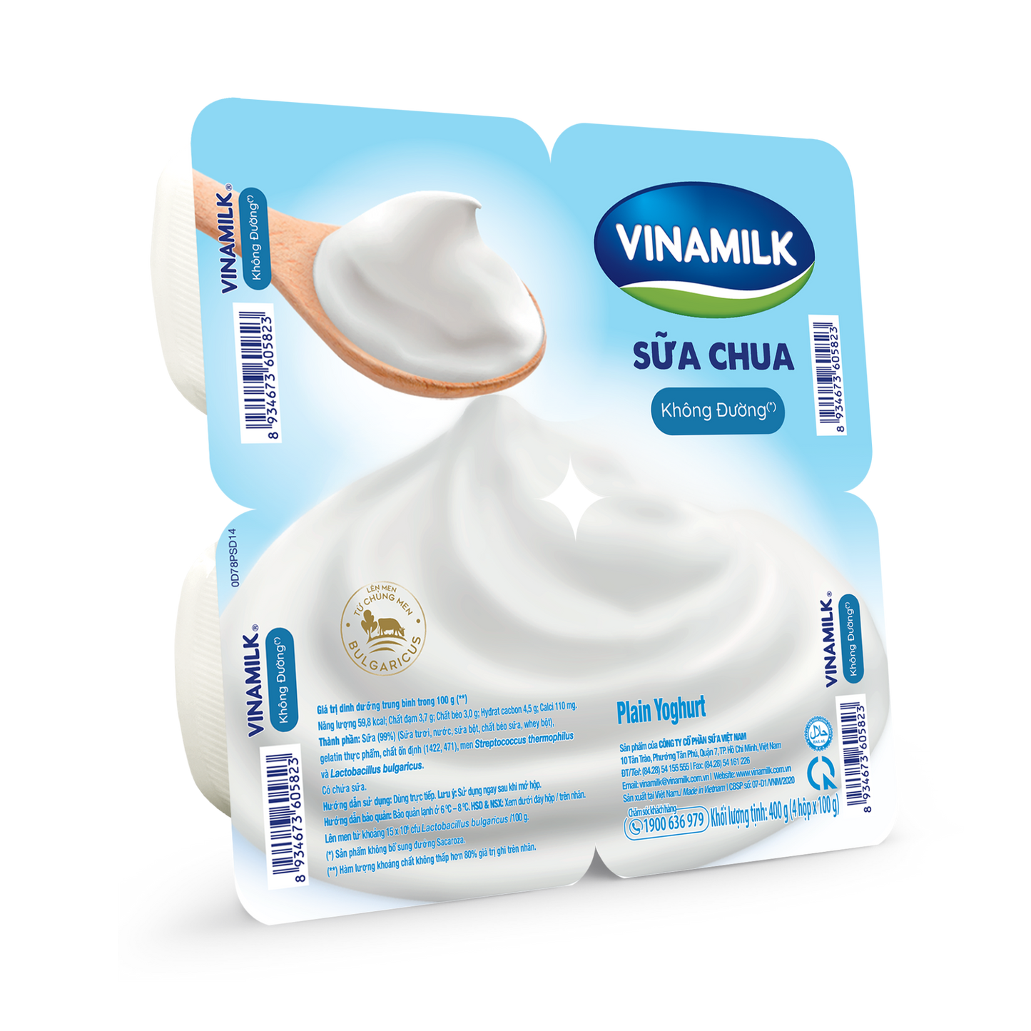 Sữa chua ăn Vinamilk không đường - Thùng 48 hộp 100g