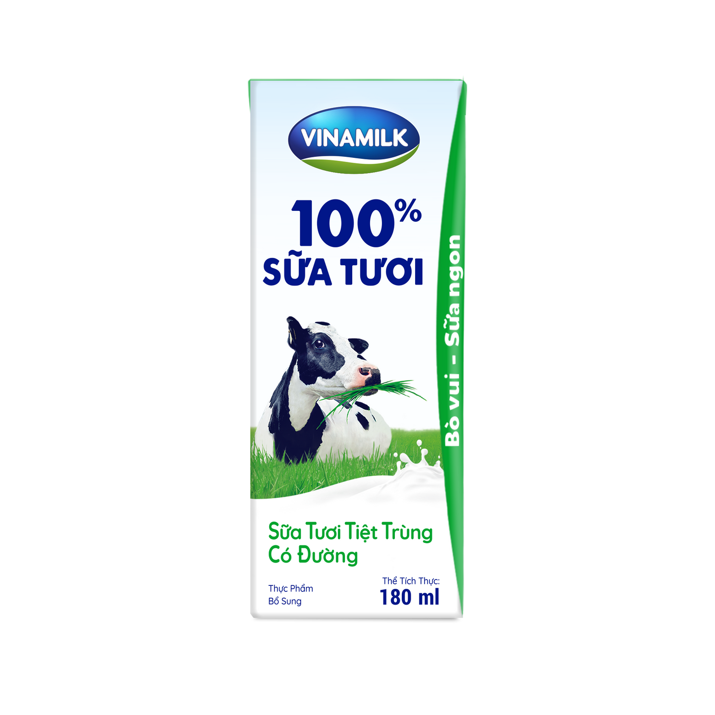 Sữa tươi tiệt trùng Vinamilk 100% có đường - Lốc 4 hộp 180ml