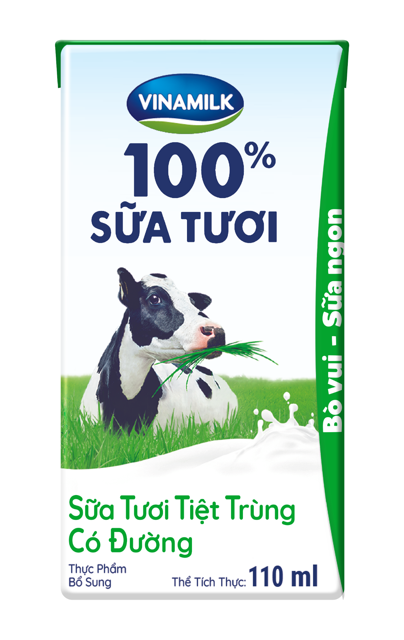 Sữa tươi tiệt trùng Vinamilk 100% có đường - Lốc 4 hộp 110ml