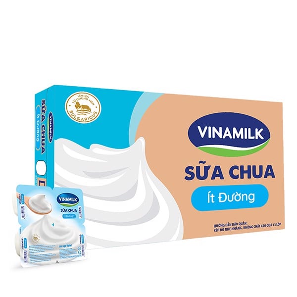 Sữa chua ăn Vinamilk Ít đường - Thùng 48 hộp 100g