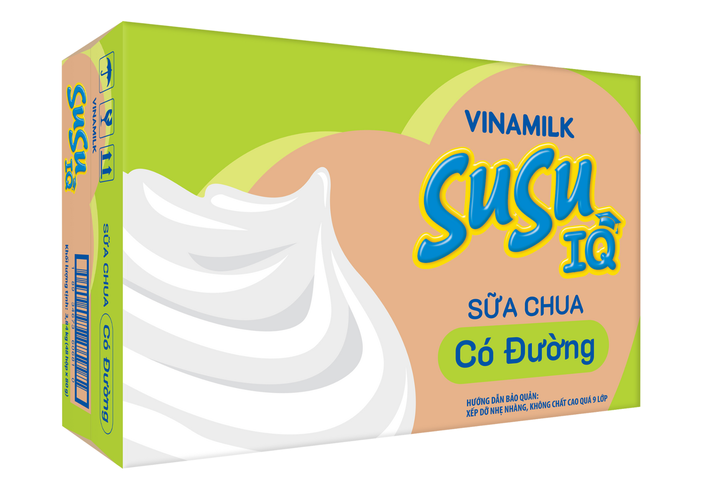 Sữa chua ăn SuSu IQ Có đường - Thùng 48 hộp x 80g