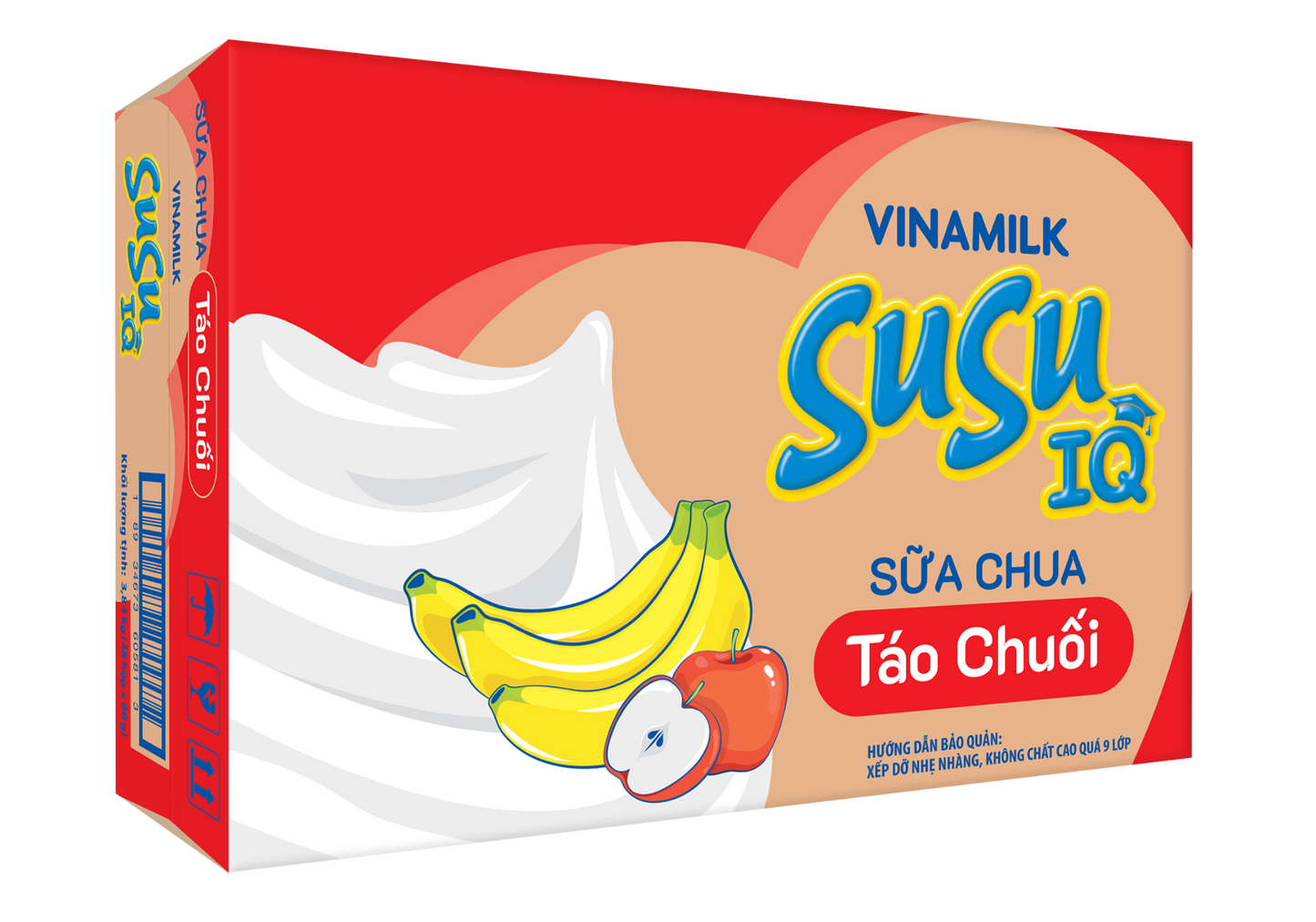 Sữa chua ăn SuSu IQ Táo Chuối - Thùng 48 hộp x 80g