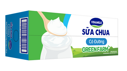 Sữa chua ăn Vinamilk Green Farm Có Đường - Thùng 24 Hộp 100gr