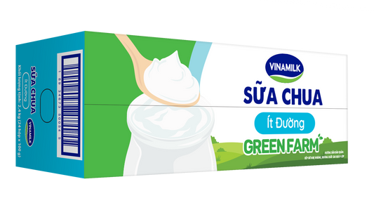 Sữa chua ăn Vinamilk Green Farm Ít Đường - Thùng 24 Hộp 100gr