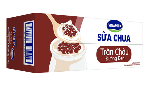 Sữa chua ăn Vinamilk trân châu đường đen - Thùng 24 Hộp 100gr