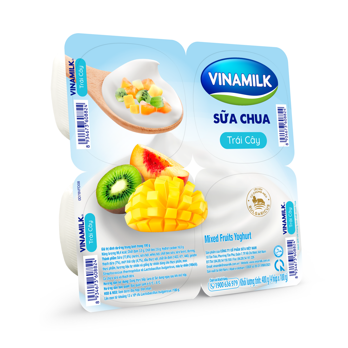 Sữa chua ăn Vinamilk trái cây - Thùng 48 hộp 100g